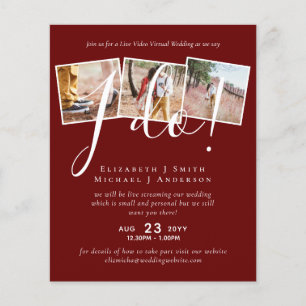 Papier Conversation vidéo en direct Mariage ou Invitation