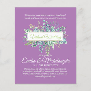 Papier Conversation vidéo Mariage virtuel Invitations en 