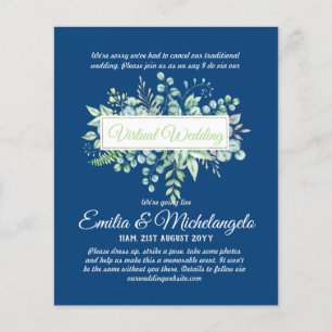 Papier Conversation vidéo Mariage virtuel Invitations en 