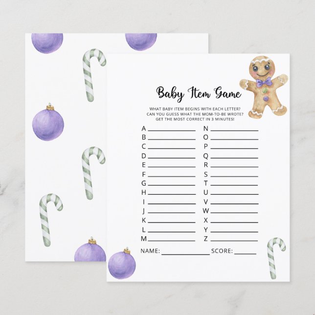 Papier Cookie hiver Baby Item Jeu (Devant / Derrière)