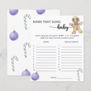 Papier Cookies d'hiver - nommez cette chanson Jeu de Baby