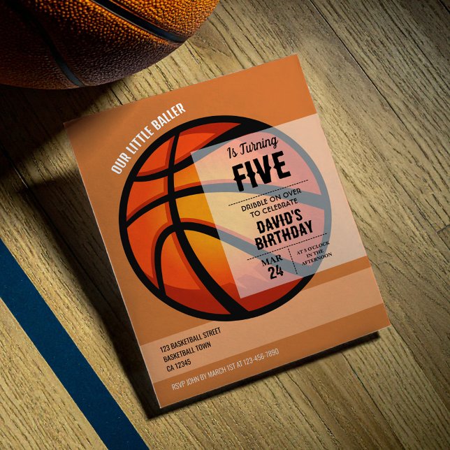 Papier Cool Baller Basketball Budget Anniversaire Invitat (Créateur téléchargé)