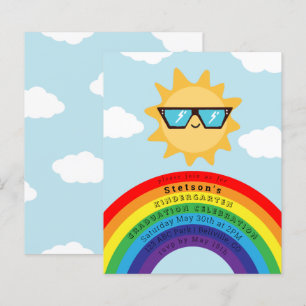 Papier Cool Sun et Rainbow Budget pour enfants Invitation