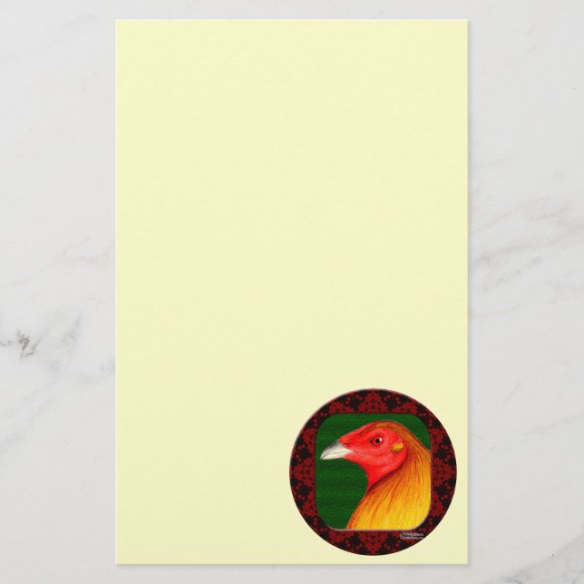 Papier Coq de Combat Cadre (Devant)