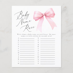 Papier Coquette Baby Name Race Baby shower Jeu