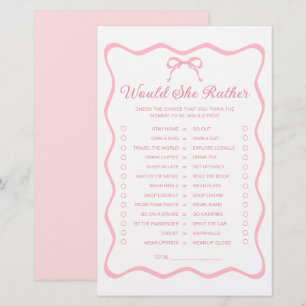 Papier Coquette Bow Baby shower Voudrait-Elle Plutôt Joue