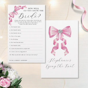 Papier Coquette Bow rose Glam Fête des mariées Jeu
