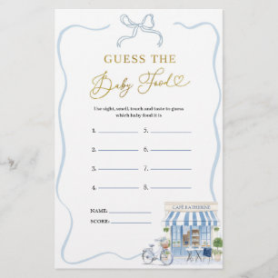 Papier Coquette Café Parisien Guess The Baby Food Games