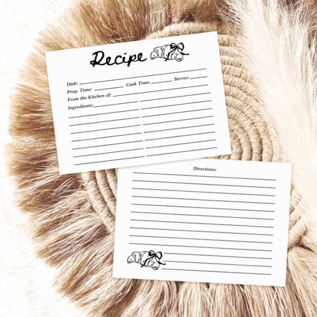 Papier Coquette Croissant Recipe Card (Créateur téléchargé)