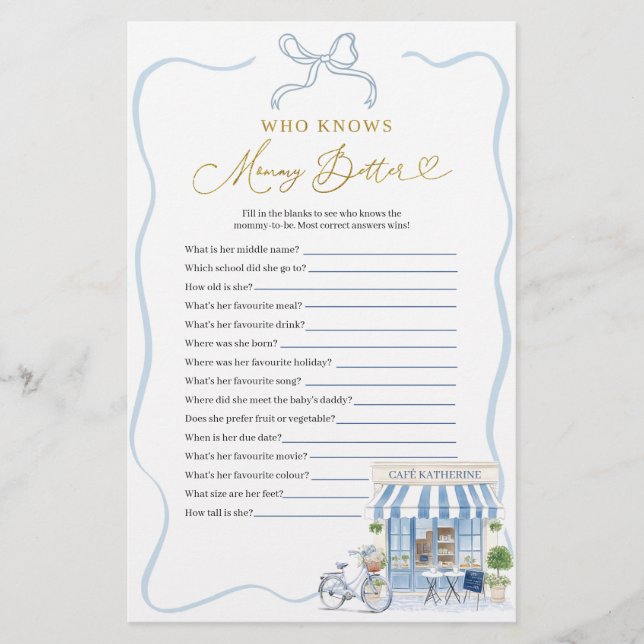 Papier Coquette Parisienne qui connaît maman meilleurs je (Devant)