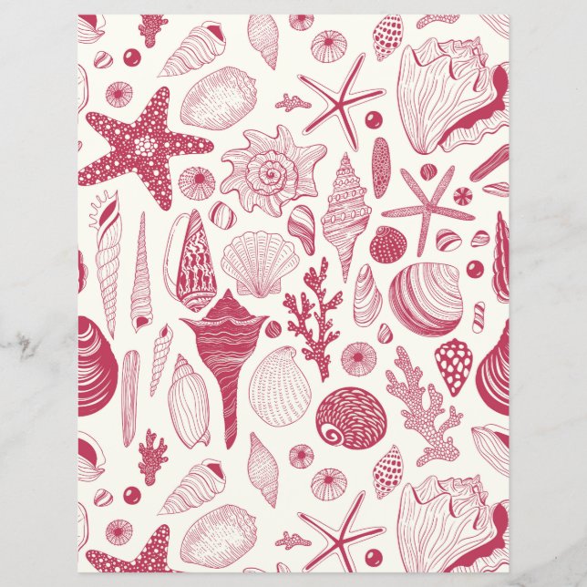 Papier Coquillages à Viva Magenta - Couleur de l'année 20 (Devant)