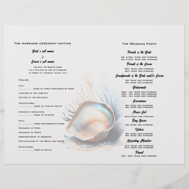 Papier Coquillages marins de plage coquillages marins 3D  (Devant)