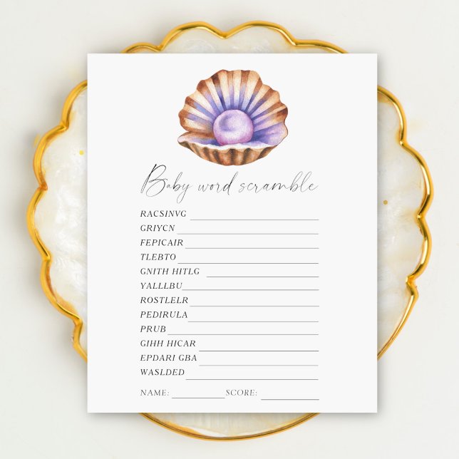 Papier Coquille de perle - jeu de baby shower de course d (Créateur téléchargé)