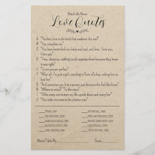 Papier Correspondre aux citations d'amour du film Mariage