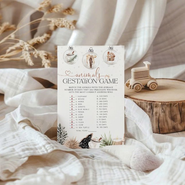 Papier Cosy Animaux Gestation Baby shower Jeu (Créateur téléchargé)