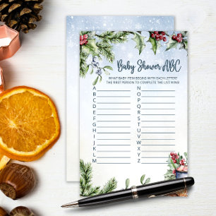 Papier Cosy Winter Hot Cocaca Baby shower neige ABC jeu