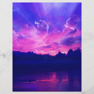 Papier Coucher de soleil sur l'horizon