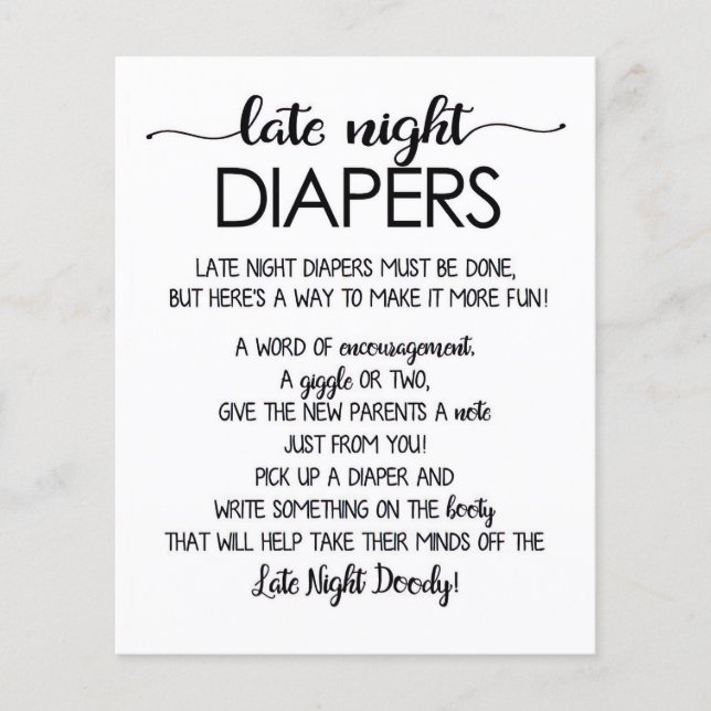 Papier Couches de nuit imprimables, Baby Shower rustique (Devant)