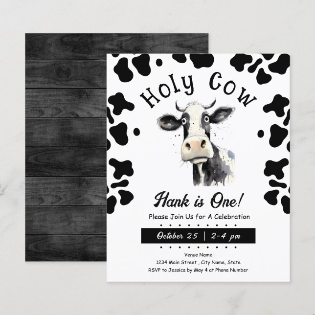 Papier Couleur d'eau Saint-Vache 1er anniversaire (Devant / Derrière)