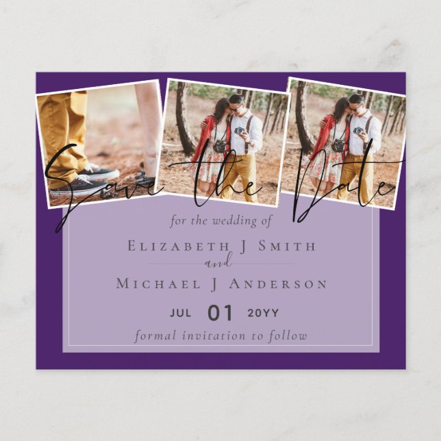 Papier Couleur gris jaune violet Tendances Mariage budgét (Devant)