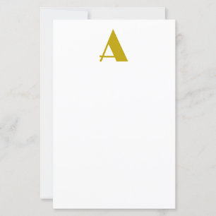 Papier Couleur or Monogramme personnalisé Lettre initiale