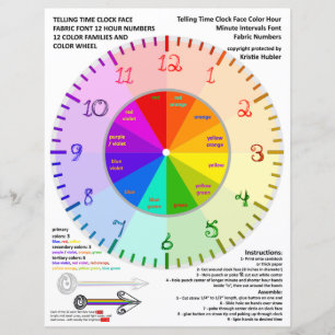 Papier Couleur Roue Indiquer l'heure Fabric Numéro de pol