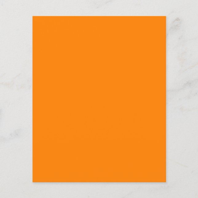 Papier Couleur solide orange moderne minimaliste noir (Devant)