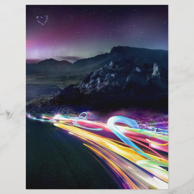 Papier Couleurs Abstraites Northern Lights Road (Devant)