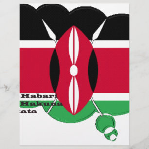 Papier Couleurs du drapeau national du Kenya Design noir 