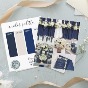 Papier Couleurs Mariage ivoire Classy Navy Palette Card 2