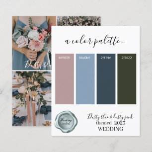 Papier Couleurs Mariages bleu et rose poussiéreux Palette