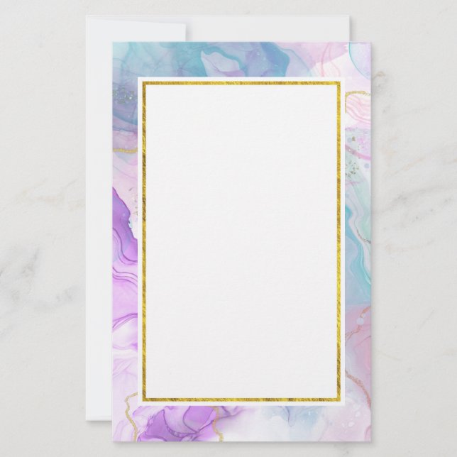 Papier Couleurs violettes, vertes, roses, élégantes (Devant)