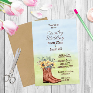 Papier Country Sunflower et Cowboy Boot