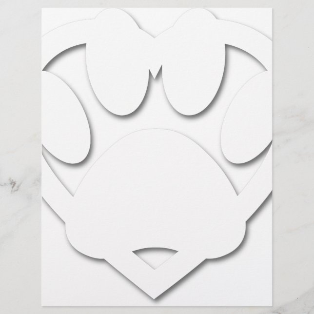 Papier Coupe Chien Paw Et Forme Coeur (Devant)