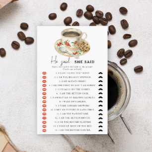 Papier Coupe de café Douche nuptiale Il dit qu'elle a dit