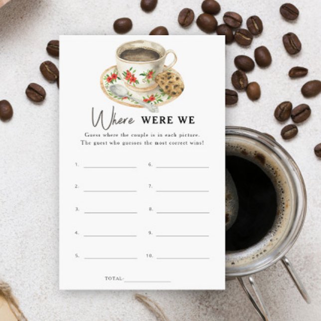 Papier Coupe de café douche nuptiale Où nous jouions-nous (Créateur téléchargé)