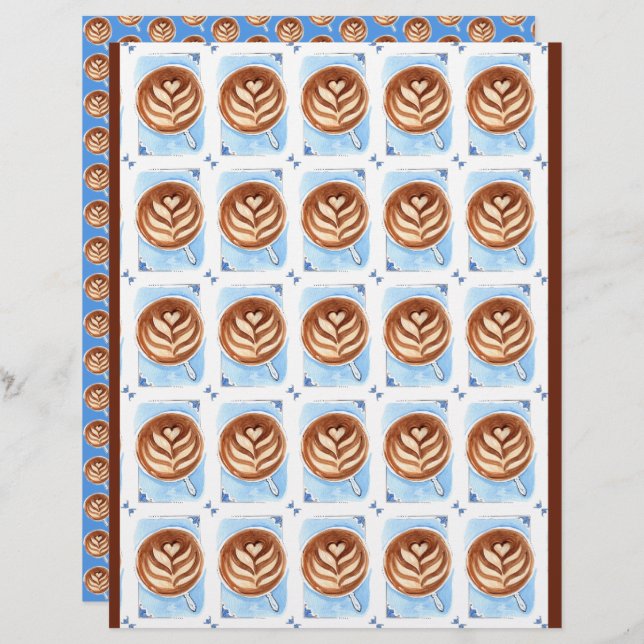 Papier Coupe Latte Art Coffee (Devant / Derrière)
