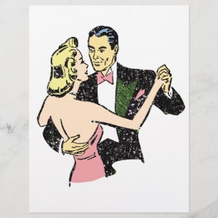 Papier couple de danses vintages