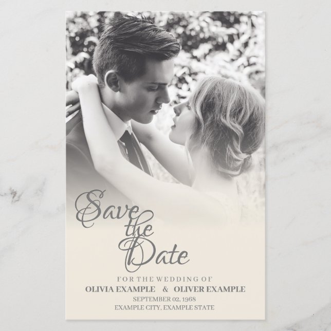 Papier Couple Mariage baiser en monochrome (Devant)