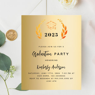 Papier Courbe d'or Invitation du Parti de Graduation 2025