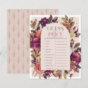 Papier Couronne d'automne Baby shower rose Devinez le pri