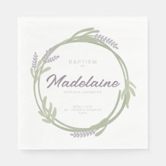 Papier Couronne de lavande pour baptême - Serviette en pa