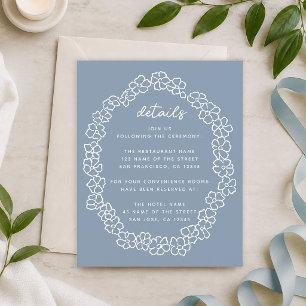 Papier Couronne florale bleue poussiéreuse de budget Déta