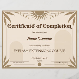 Papier Cours d'attribution d'un certificat d'achèvement m