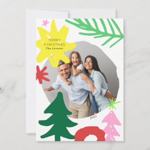 Papier coutume Carte photo de Noël Abstraite moder