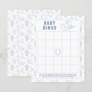 Papier Cowboy Baby shower Bingo jeu