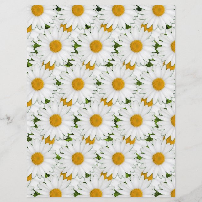 Papier Craft Art Floral Soleil Fleurs Rétro Blanc (Devant)