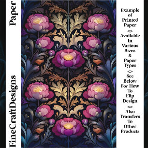 Papier Craft Vibrant Magenta, Fleurs de Pivoine Ro