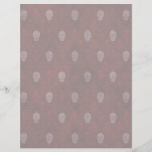Papier Crânes victoriens tombés Rouge