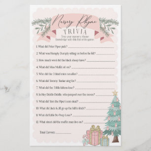 Papier crasse rose pépinière rime rime trivia jeu bébé